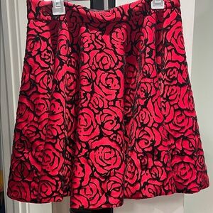 Floral Red and Black Women's Skirt
